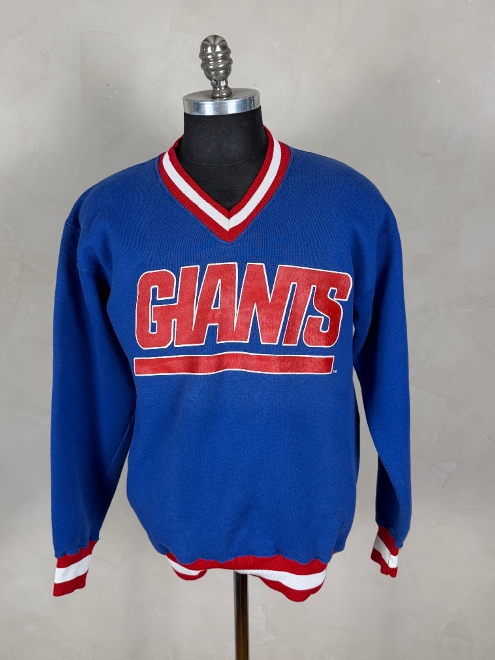 Vintage 80s Russell Athletic NY Giants V-Neck Sweatshirt USA Men’s L